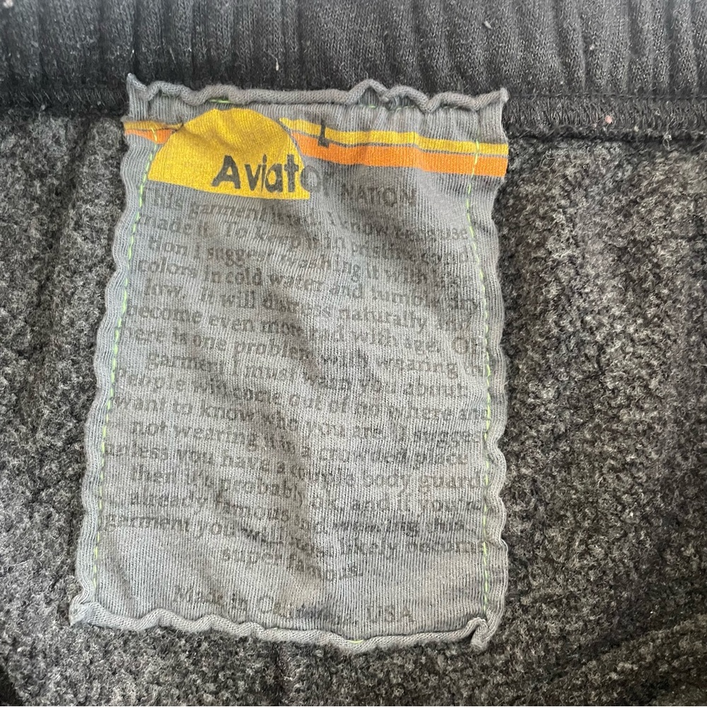 Aviator Nation Classic Velvet Stripes Sweatpants Joggers Charcoal Gray Large - Picture 4 of 6